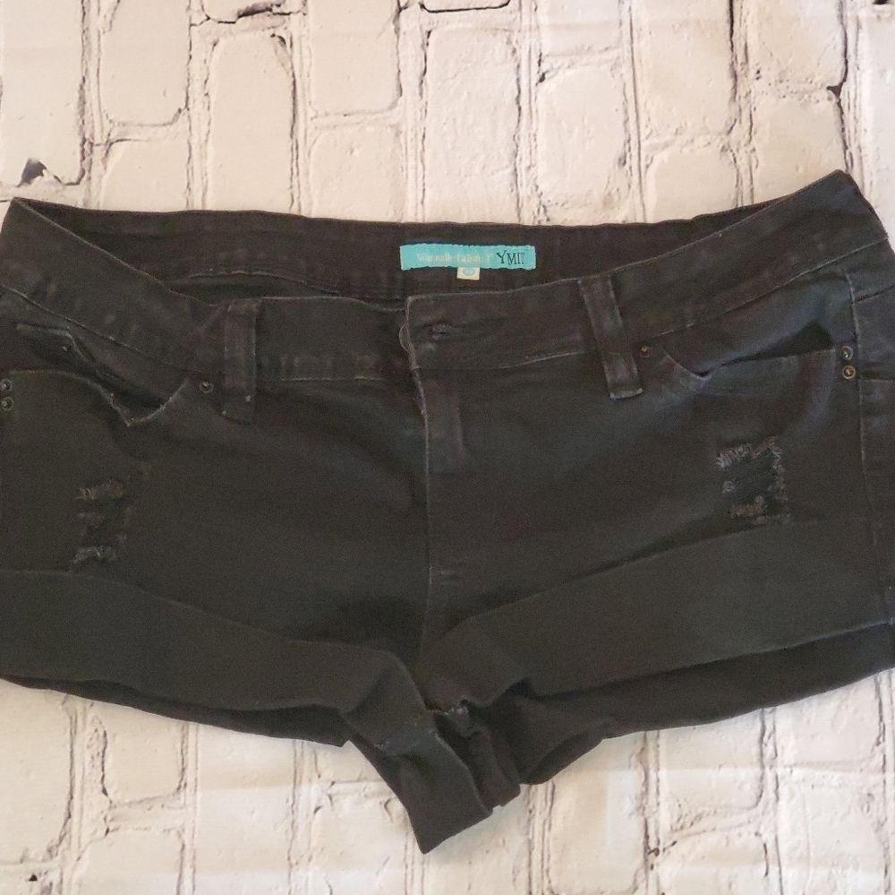 Shorts, color Distressed black, YMI, size 13, stretch material - Picture 1 of 6